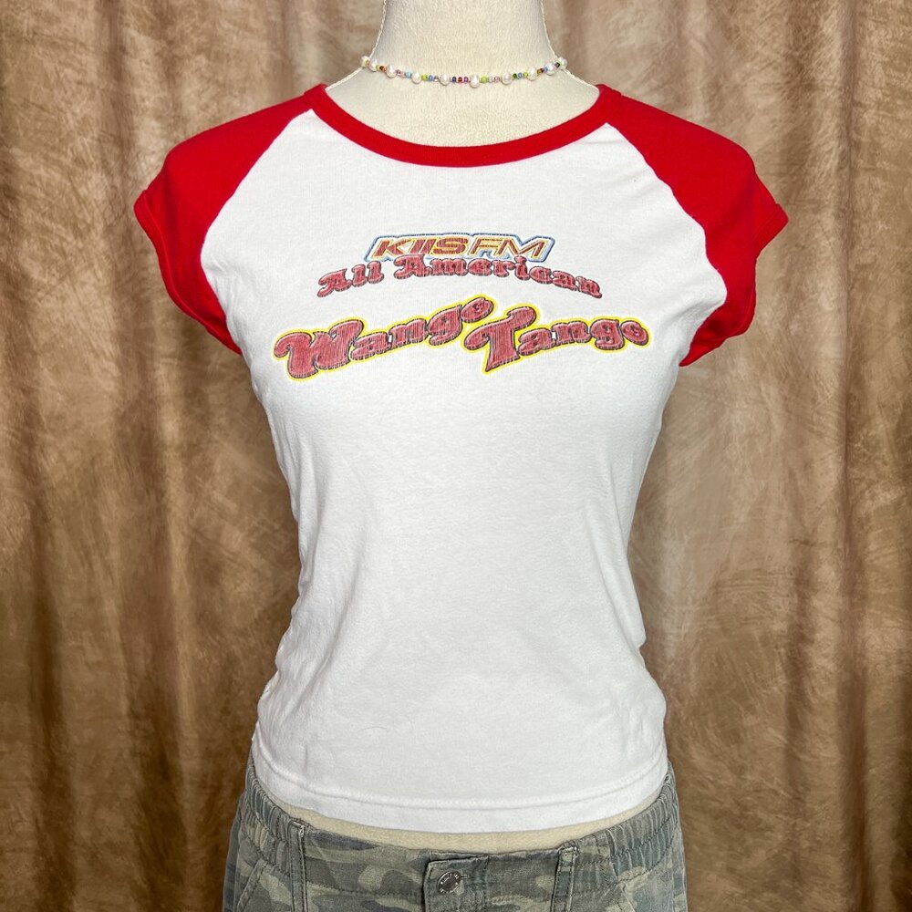 Vintage Y2K KIIS FM All American Wango Tango Baby Tee Raglan Sleeve 2002 Indie